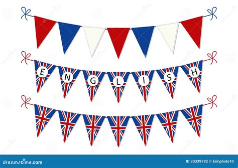 Cute Bunting Flags For English Language Day Stock Vector Illustration