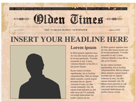 Its familiar layout, with columns, headlines, bylines, captions, and more. Editable PowerPoint Newspapers PowerPoint Templates | Newspaper template, Newspaper article ...