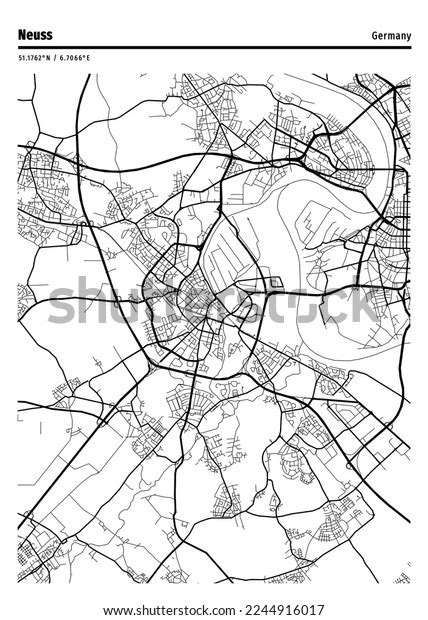 Neuss City Map Germany Map Neuss Stock Illustration 2244916017