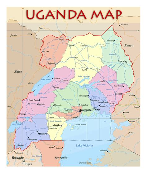 Uganda is officially named the republic of uganda located in east africa. Detailed political and administrative map of Uganda | Uganda | Africa | Mapsland | Maps of the World