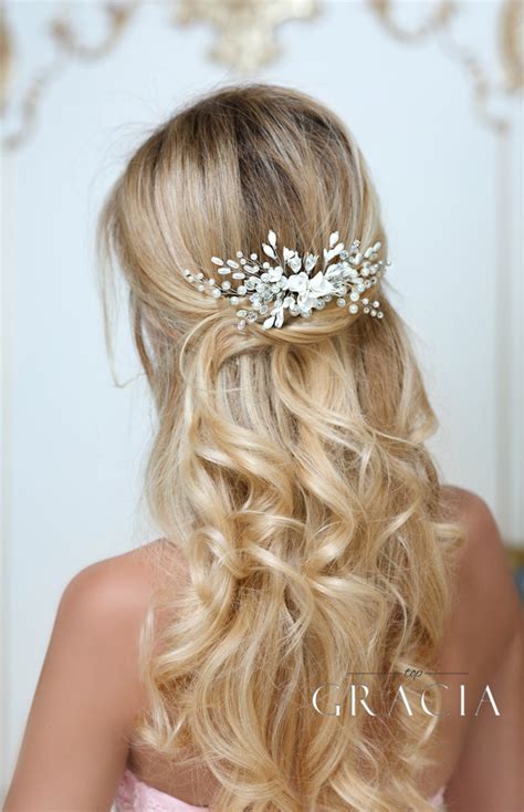 Alexa Bridal Hair Comb Pearl Wedding Comb By Topgracia