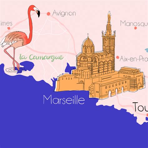 Map Of The South Coast Of France Claire Rollet Illustrator
