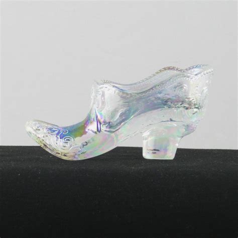 Mosser Crystal Bow Slipper Carnival Glass Shoe Carnival Glass