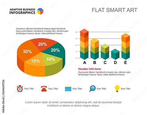 Business Infographics With Pie Chart And Bar Graph Editable