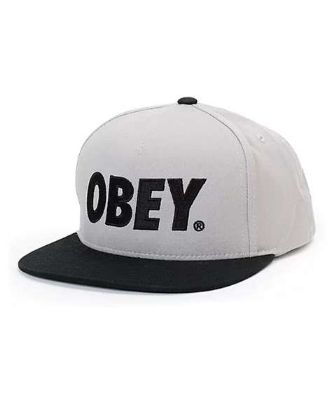 Obey The City Grey And Black Snapback Hat Zumiez