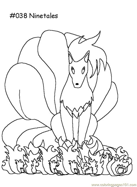 Coloring Pages Ninetales Cartoons Pokemon Free Printable Coloring