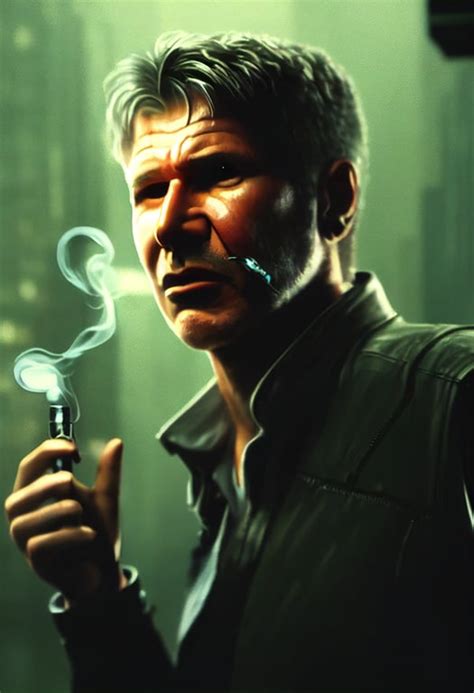 Prompthunt Harrison Ford Smoking A Joint Blade Runner Photo