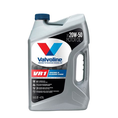 Valvoline Vr1 Conventional Racing Engine Oil Zinc 20w 50 5 Quart