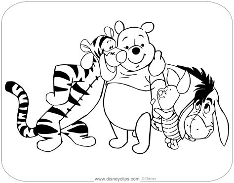 Winnie The Pooh Mixed Group Coloring Pages Disney Coloring Pages