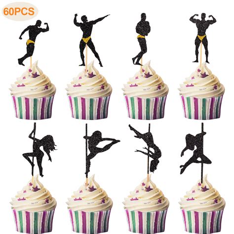 Buy Blulu 60 Piece Strippers Cupcake Toppers Male Dancers Cupcake Toppers Girl Pole Dance