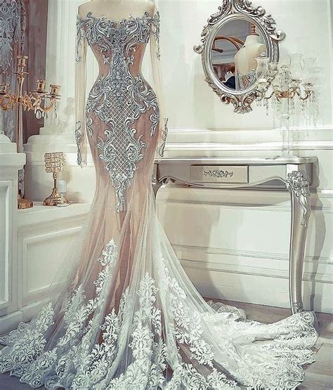 Pin By Ronniek On Bridal Gowns Mermaid Evening Dresses Bling Wedding