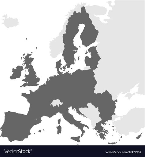 Map Of Europe Grey 88 World Maps