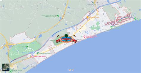 North Myrtle Beach Golf Courses Map Beach Map