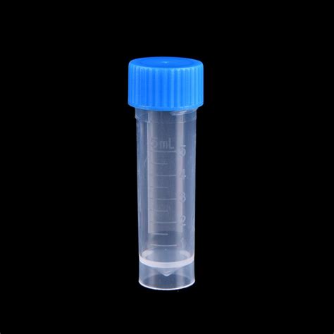 100pcsx 5ml Chemistry Plastic Test Tubes Vials Seal Caps Pack Container
