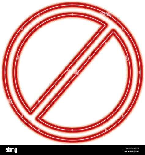 Prohibition No Symbol Red Round Stop Warning Sign Template Stock Vector