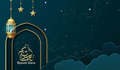 Ramadan Kareem Islamic Greeting Card Template Design Background Lupon