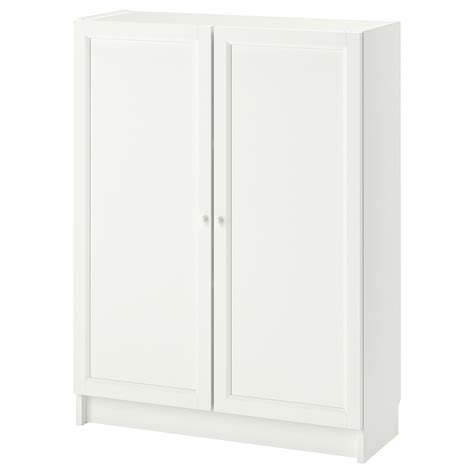 Billy Oxberg White Bookcase With Doors 80x30x106 Cm Ikea