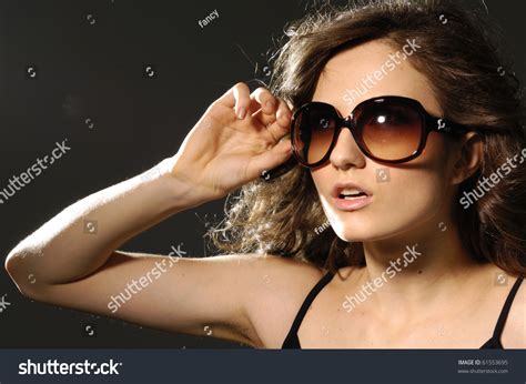 Sexy Model Wearing Big Sunglasses On Stock Photo Shutterstock