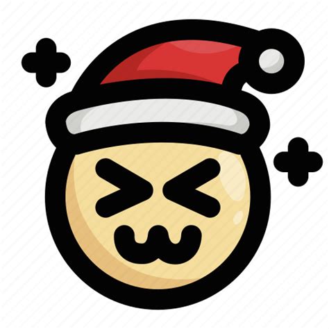 Christmas Emoji Emoticon Excited Glad Happy Santa Claus Icon