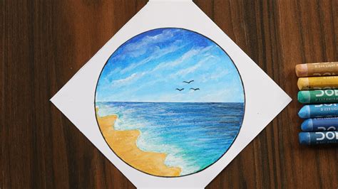Beautiful Beach Scenery Drawing Easy Drawing For Beginner Step By