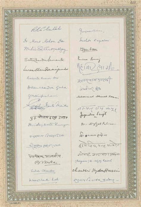 Heritage Times The Original Signatures On The Constitution Of India
