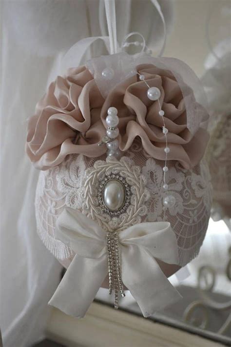 The most common shabby chic ball material is metal. Large shabby chic ball and 4 flowers | Pink satin, Pink ...