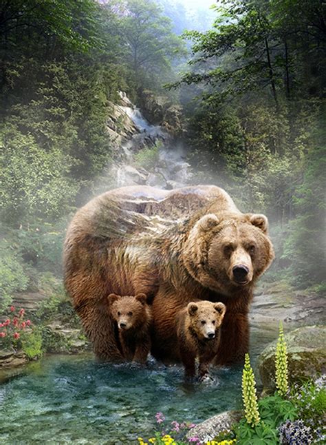 Q4491 260 Grizzly Call Of The Wild Bear And Cubs