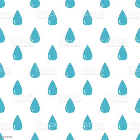 Vector Seamless Pattern Of Blue Water Drops Stock Illustration