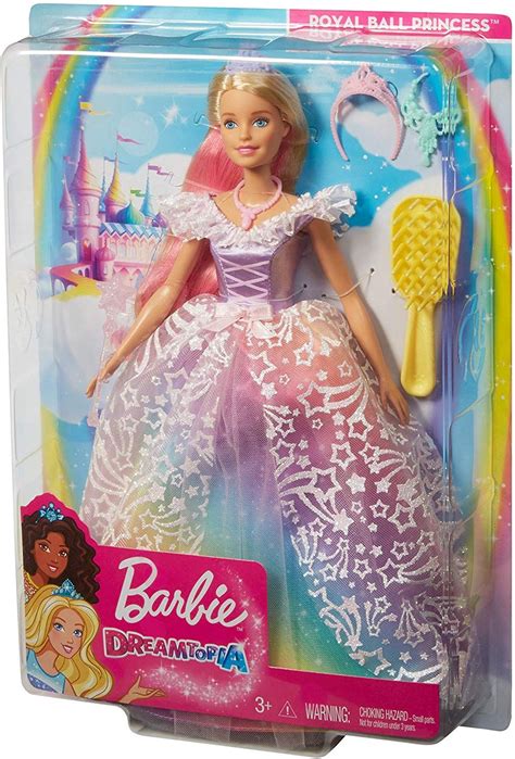 Barbie Dreamtopia Poupée Princesse De Rêves Avec Robe Brillante à Motifs Arc En Ciel Fournie