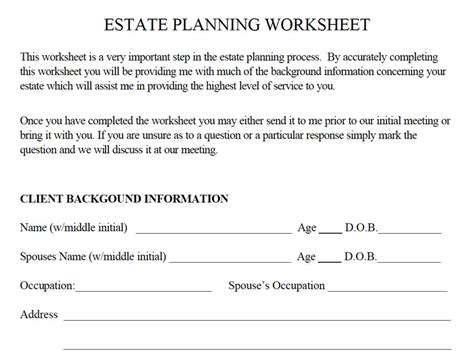Estate Planning Checklist Excel Template