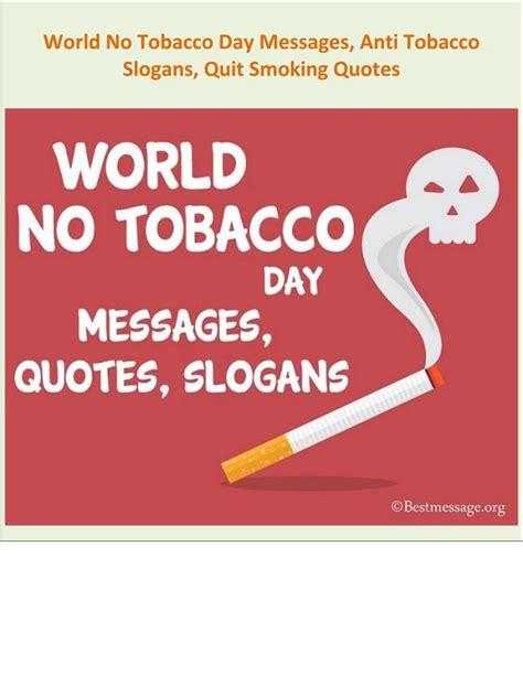 World No Tobacco Day Messages Anti Tobacco Slogans Anti Smoking