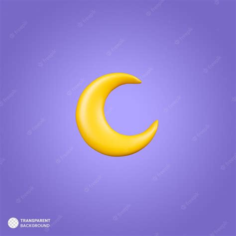 Premium Psd Crescent Moon Icon 3d Render Illustration