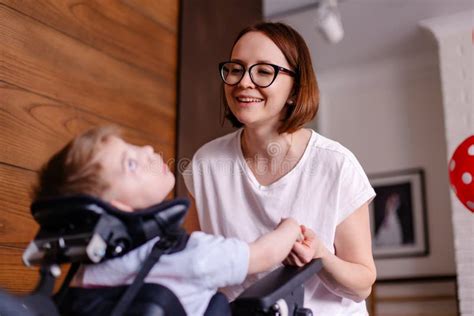 Mother Of The Child With Cerebral Palsy Classes With A Disabled Person