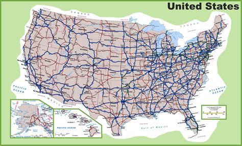 Estados Unidos Road Map Mapa De Carreteras De Estados Unidos América