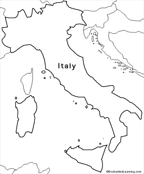 Outline Map Research Activity 3 Italy