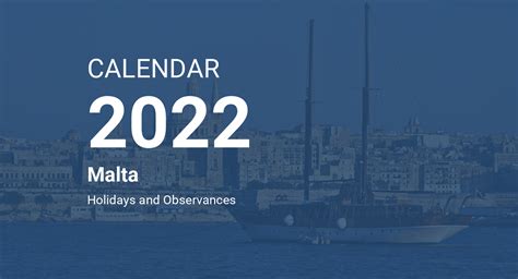 Year 2022 Calendar Malta