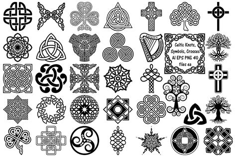 Celtic Symbols Knots And Crosses Ai Eps Png Irish Clip Art