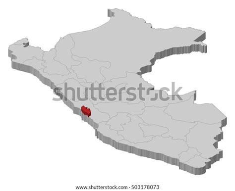 Map Peru Lima Region 3dillustration Stock Vector Royalty Free