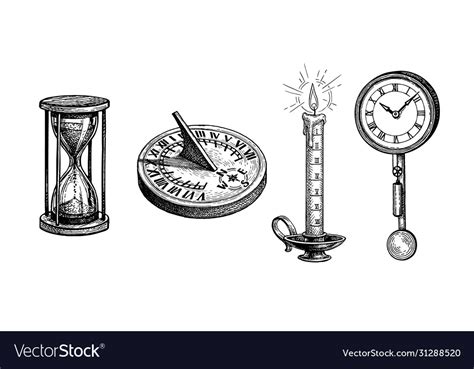 Different Types Antique Clocks Royalty Free Vector Image