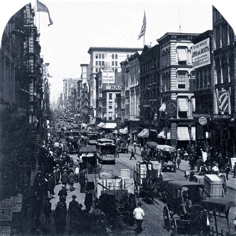 Broadway Businesses Along Busy Downtown 1897