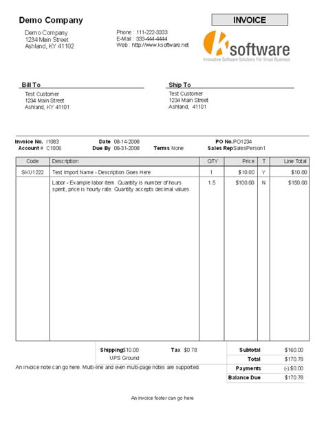 Billing Invoice Sample — Db