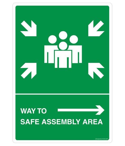 Safety Sign Store Way To Safe Assembly Area Fire Exit Emergency Signs