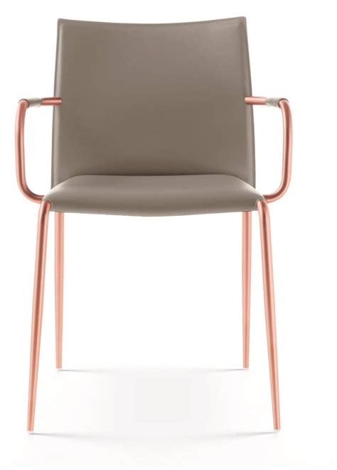5 out of 5 stars. Italian Contemporary Dining Armchairs Leather and Chrome ...