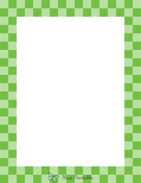 Printable Green Checkered Page Border