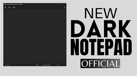 New Dark Notepad Windows 11 Enable Dark Mode In Notepad Youtube