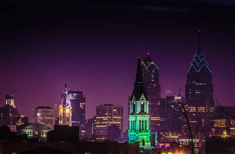 Photo Of High Rise Buildings During Nighttime Philadelphia Hd