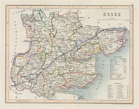 Old And Antique Prints And Maps Essex County Map 1848 Essex Antique