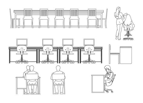 Detail 2d View Of The Table And Chair Cad Furniture Block Autocad File