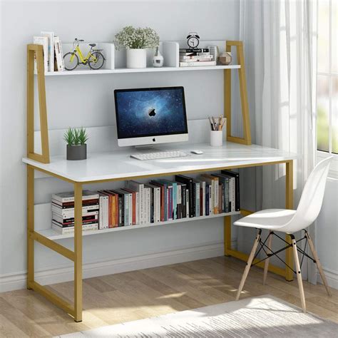 Buy Tribesigns Computer Desk With Hutch 47 Inches Home Office Desk