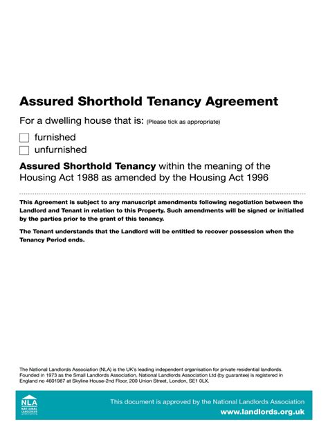 Uk Nla Assured Shorthold Tenancy Agreement Fill And Sign Printable Template Online Us